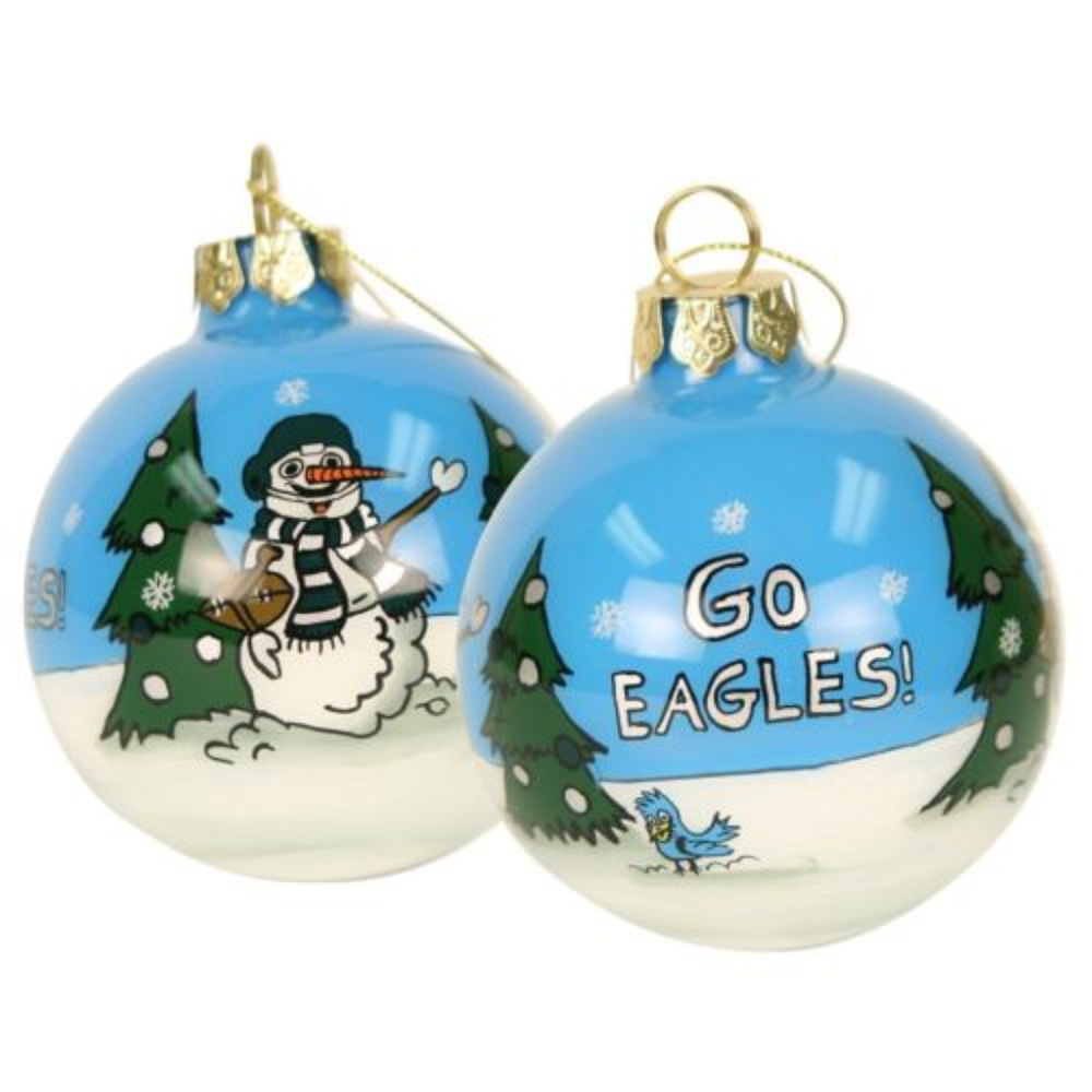 PHILADELPHIA EAGLES GLASS ORNAMENT SPORTS COLLECTIBLE HAND PAINTED ORNAMENT